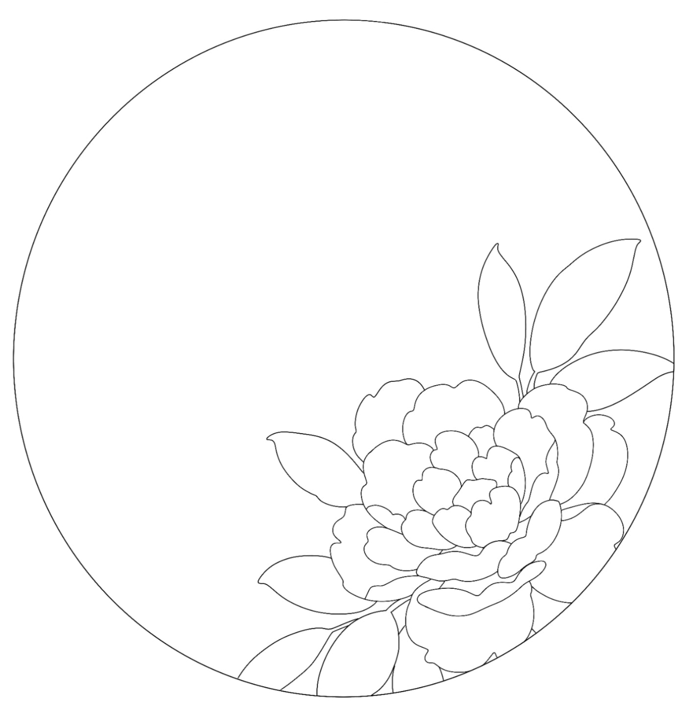Peony Round Scroll Saw Template